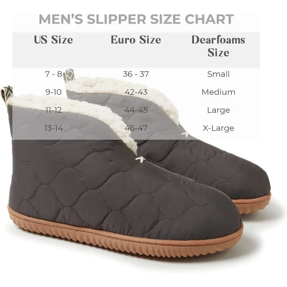 New Dearfoams Men Indoor/Outdoor Warm Up Bootie Slipper Large Size 7-8